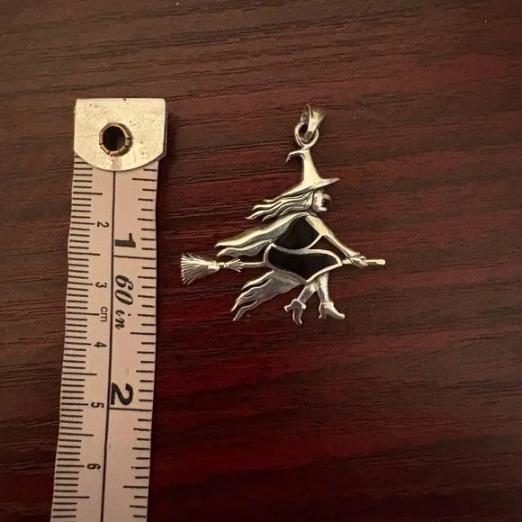 Witch On A Broomstick Pendant - Picture 4 of 6
